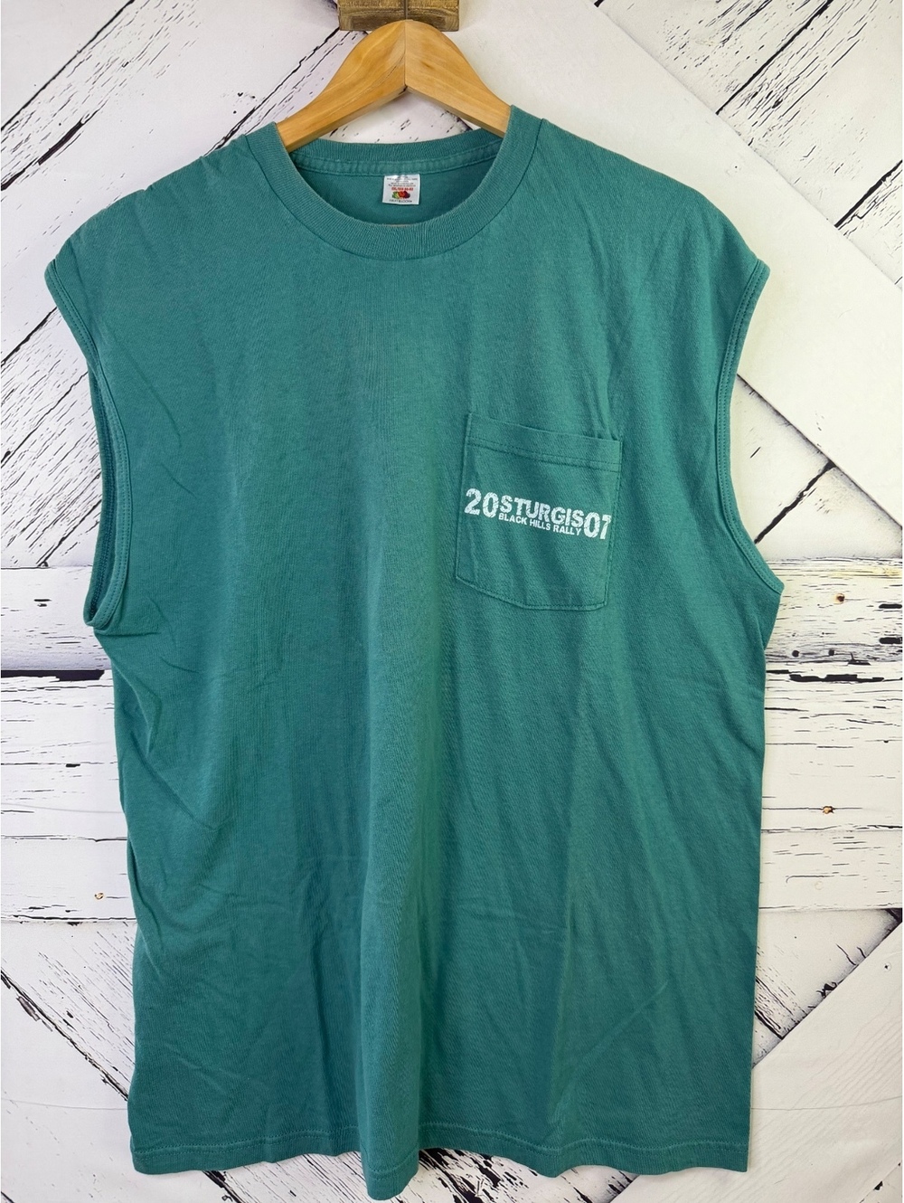 Vintage 2007 Sturgis Bike Rally Sleeveless Pocket Tee Streetwear Motorcycle 2XL